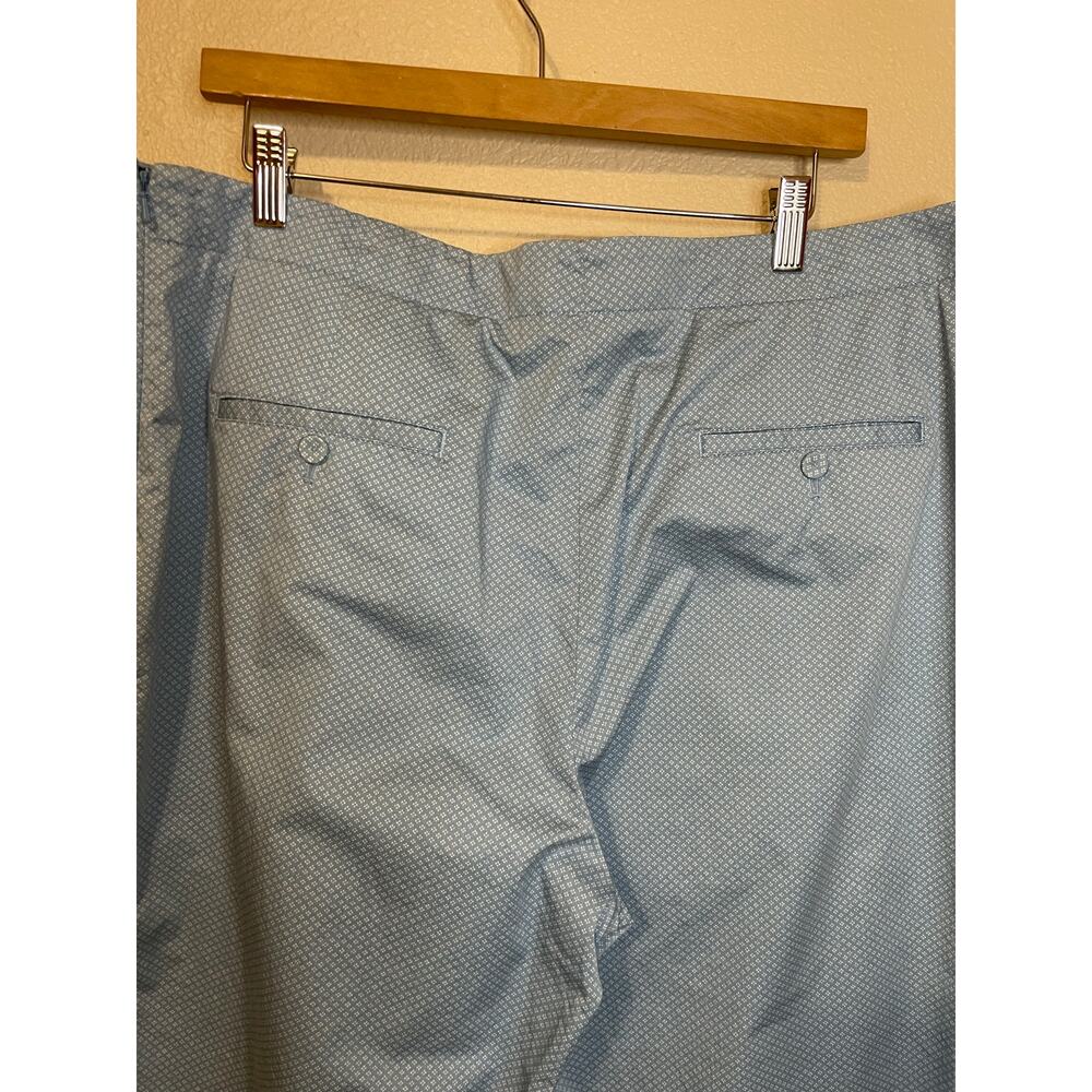 Talbots Baby Blue Cottage Print Side Zip Closure Semi Stretch Capri Pants 16 - Picture 11 of 12